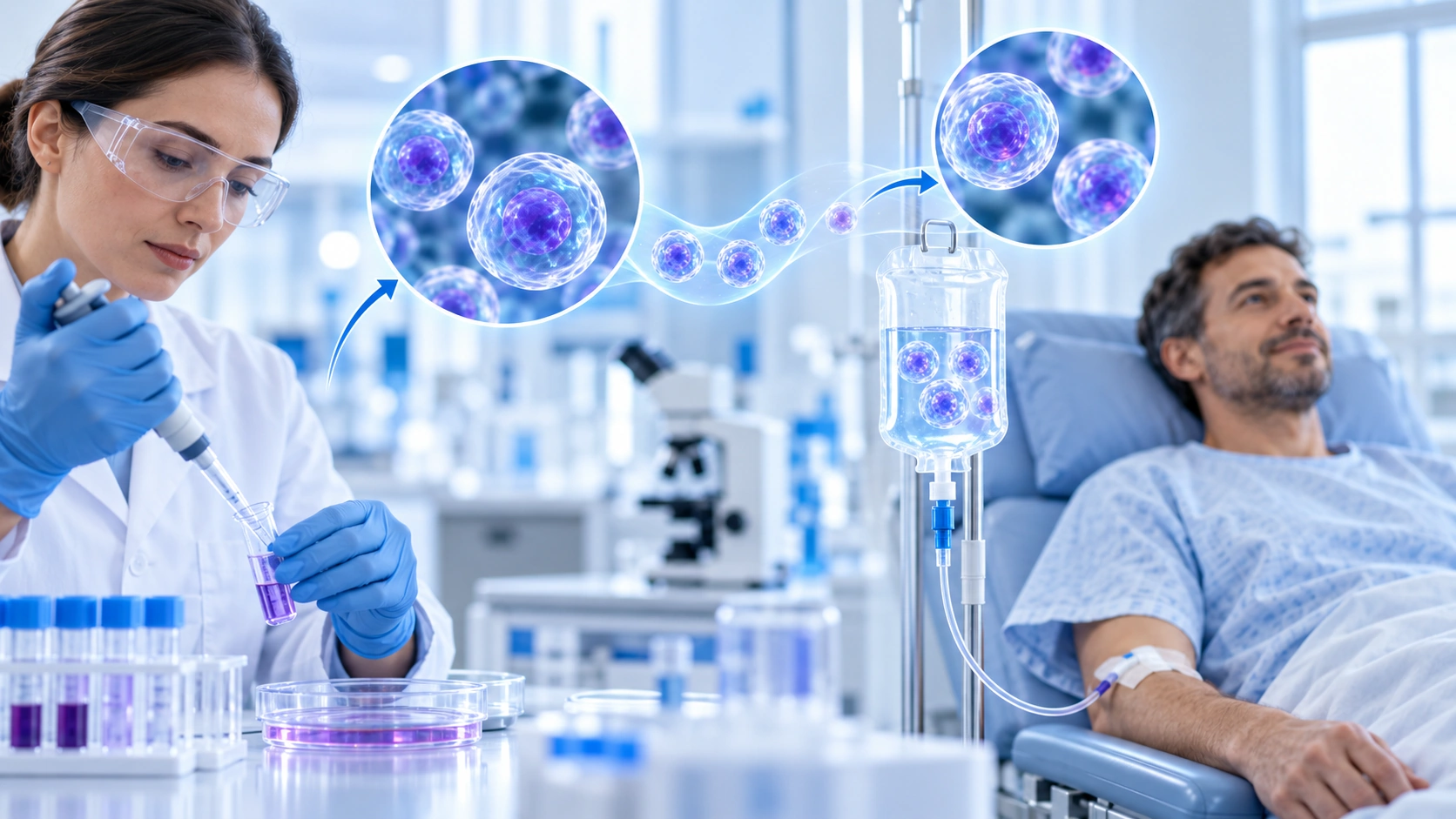 Laboratory handling of a patient's own cells for an autologous cell procedure