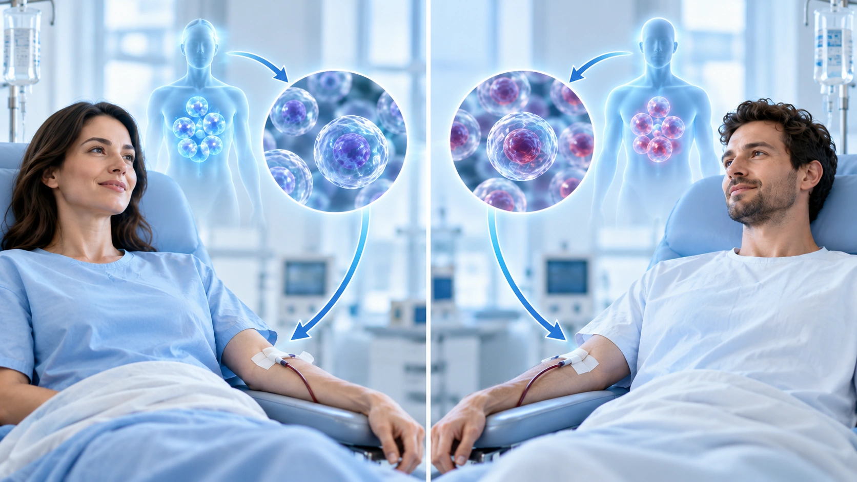 Physician discussing autologous and donor stem cell safety considerations with a patient