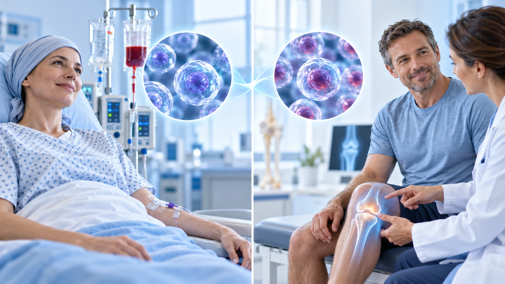 Comparison of blood stem cell transplantation and regenerative medicine applications