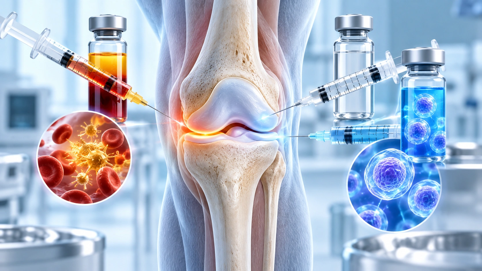 PRP vs cortisone vs stem cell injections for knee joint pain