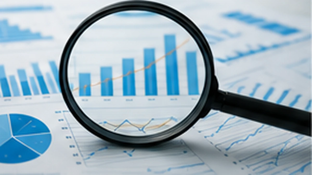 Magnifying glass over medical research charts
