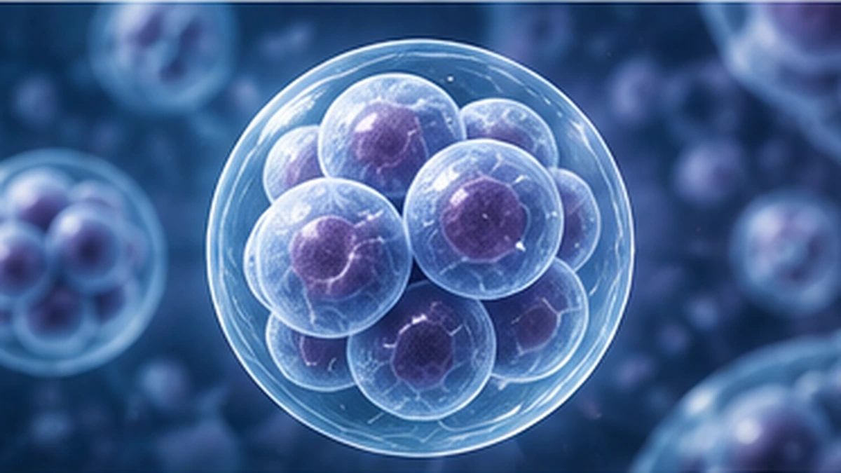 Stem cell therapy concept for multiple sclerosis showing nerve cells and stem cells