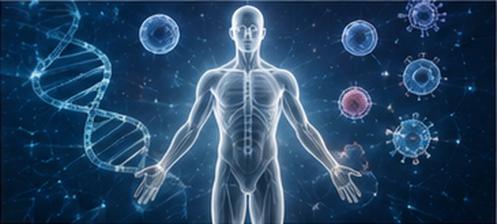 Human body and cellular structures representing regenerative medicine