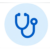 Medical stethoscope icon representing stem cell therapy and healthcare.